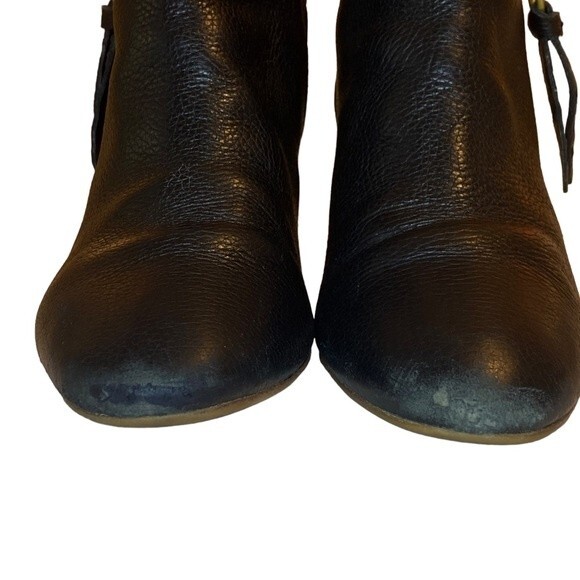 FRANCO SARTO Callahan black leather block heel ankle booties - Size 6.5M - Picture 5 of 11